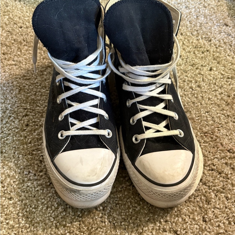 Converse Black and White High-Top Sneakers - Picture 3 of 3